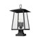 Z-Lite Rainer 4 Light Outdoor Pier Mounted Fixture, 13.5in. W x 25.25in. H, Black 5015PHBS-SQPM-BK - alternate 6